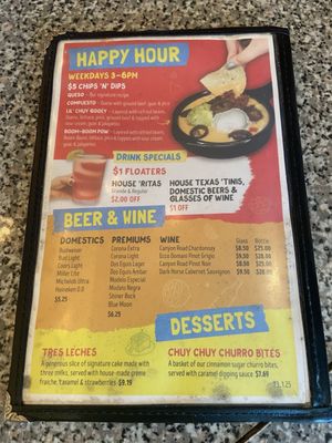 Menu photo 1 Chuy's West Chester, OH