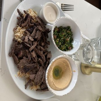 Ammatoli - Beef Shawarma Plate w/2 sides - Mediterranean Near Me - Long Beach, California