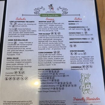 Alice & Friends' Vegan Kitchen - menu - Vegetarian Near Me - Chicago, Illinois Alice & Friends' Vegan Kitchen - menu - Vegetarian Near Me - Chicago, Illinois