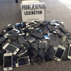iPhone Repair Lexington - Pile of Cracked Screens