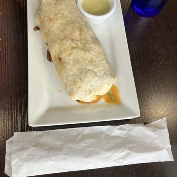A Toda Madre Cantina - Birria Burrito without consume on the side... juicy inside though - Mexican Near Me - Charlotte, North Carolina