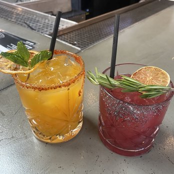 Craft by Smoke & Fire - Pasadena - Drinks are super tasty! La Chona(Left) + Mocking Bird (Right) - Barbeque Near Me - Pasadena, California