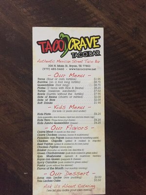 Menu photo 4 Taco Crave Bryan, TX
