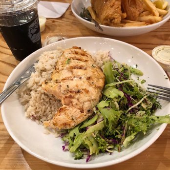 Pier 76 Fish Grill - Salmon, broccoli salad and rice. - Seafood Near Me - Riverside, California Pier 76 Fish Grill - Salmon, broccoli salad and rice. - Seafood Near Me - Riverside, California