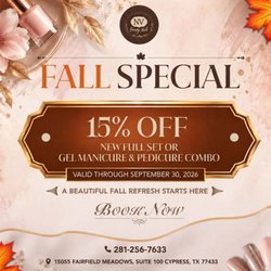 NV Beauty Nails - Enjoy % a new Full Set or a Gel Manicure & Pedicure Combo!