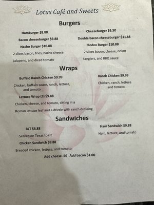 Menu photo 1 Lotus Cafe and Sweets Strong City, KS