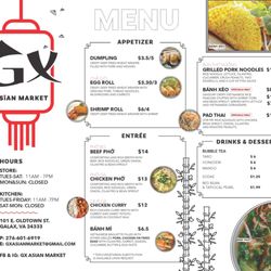 GX Asian Market - Menu