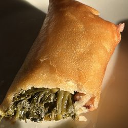 Indigenous Underground - Southern egg roll (collard greens, black eyed peas) with chili Thai sauce - surprisingly good