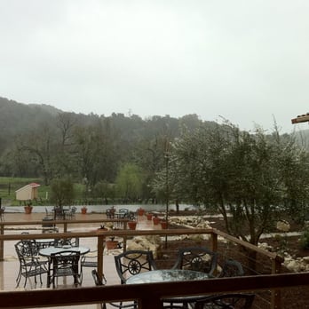 Tablas Creek Vineyard - View from the tasting room on a beautiful, rainy day. - Wineries Near Me - Paso Robles, California