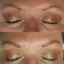 Ink and Blade Beauty - These brows had a previous solid tattoo but very light (done by someone eles) made them a little fuller and shaped