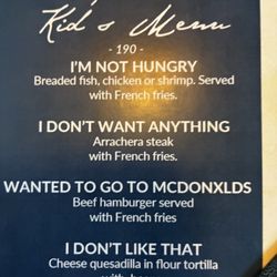 La Paceña - Kid's menu!