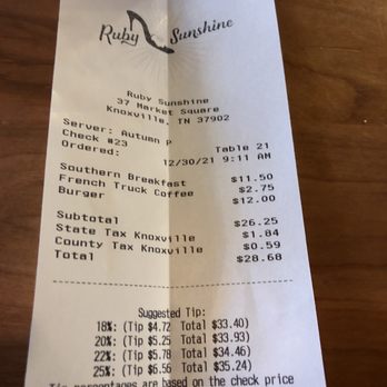 Ruby Sunshine Knoxville - Breakfast & Brunch Near Me - Knoxville, Tennessee