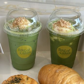 Bag of Cakes - Banana Pudding Matcha Latte - Bakeries Near Me - Fullerton, California Bag of Cakes - Banana Pudding Matcha Latte - Bakeries Near Me - Fullerton, California