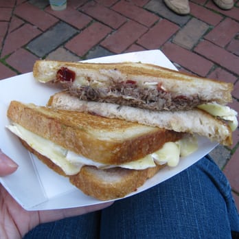 Roxy's Gourmet Grilled Cheese - Duck Confit $11 French Brie, duck confit, cranberry orange compote 10/2011 - Sandwiches Near Me Roxy's Gourmet Grilled Cheese - Duck Confit $11 French Brie, duck confit, cranberry orange compote 10/2011 - Sandwiches Near Me