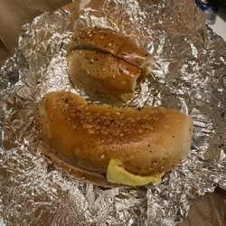 Bagel Bazaar - Sausage egg and cheese on an everything