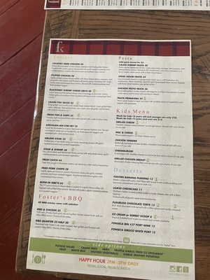 Menu photo 8 Foster's Kitchen Waikoloa, HI Menu photo 8 Foster's Kitchen Waikoloa, HI