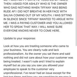 The conversation between the owner and myself. The conversation between the owner and myself.