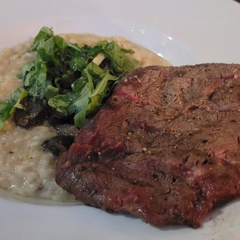 Kellys Landing - Truffle Mushroom Risotto with 8 oz Steak - Sports Bars Near Me - Toronto, Ontario Kellys Landing - Truffle Mushroom Risotto with 8 oz Steak - Sports Bars Near Me - Toronto, Ontario