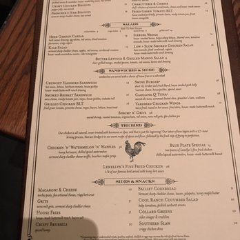 Yardbird - Lunch menu - Southern Near Me - Las Vegas, Nevada Yardbird - Lunch menu - Southern Near Me - Las Vegas, Nevada