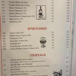 China-Restaurant Lotus - Drinks menu