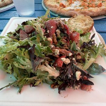 Seaside Cafe - Fresh Spring Mix and Strawberry salad w/candied pecans & feta cheese...large portion, enough to share - Pizza Near Me - Key West, Florida Seaside Cafe - Fresh Spring Mix and Strawberry salad w/candied pecans & feta cheese...large portion, enough to share - Pizza Near Me - Key West, Florida