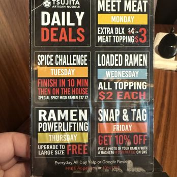 Tsujita Artisan Noodle - daily deals - Ramen Near Me - Houston, Texas Tsujita Artisan Noodle - daily deals - Ramen Near Me - Houston, Texas