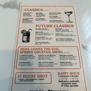 Tiny Victories - Menu - Bars Near Me - Dallas, Texas