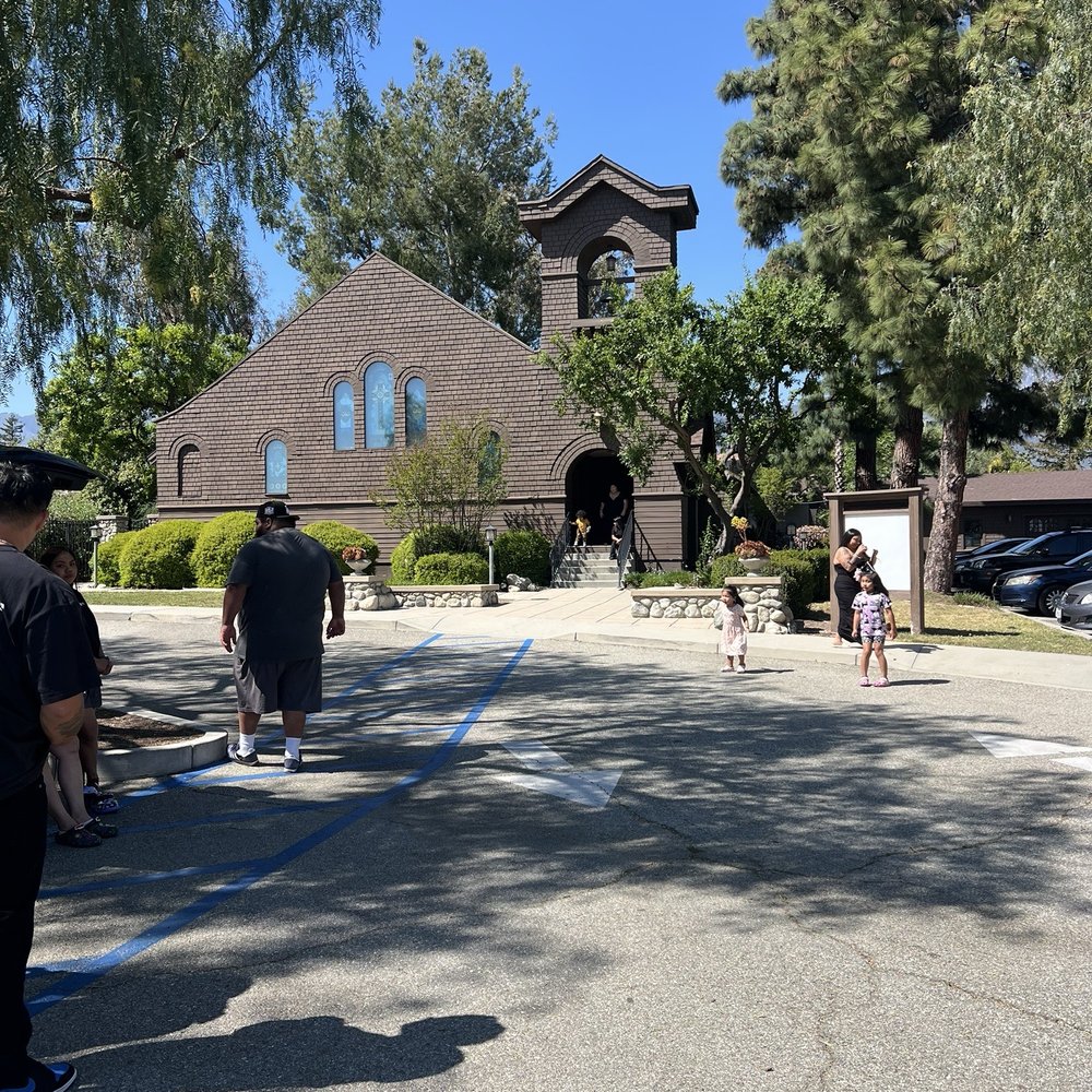 Fleur de Lis Chapel - Outside of the chapel front view, during our rehearsal - Venues & Event Spaces Near Me - Upland, California