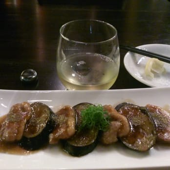 Kinjiro - Duck breast, Japanese eggplant in velvety Ankake sauce. Stong flavored Tengumai Yamahai Junmai Sake. - Izakaya Near Me - Los Angeles, California Kinjiro - Duck breast, Japanese eggplant in velvety Ankake sauce. Stong flavored Tengumai Yamahai Junmai Sake. - Izakaya Near Me - Los Angeles, California