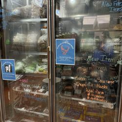 The Grand Getaway RV Park & Mercantile - Freezer coolers with amazing meats, sausages (ffa blue & good) with lots of frozen root veggies and grains