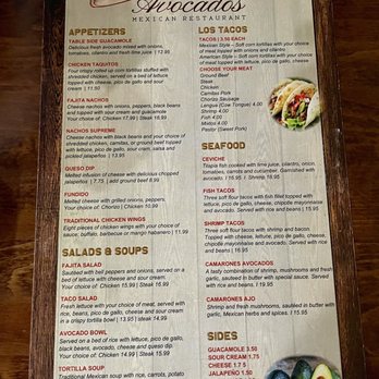 Avocados Mexican Restaurant - Menu - Mexican Near Me - Stoughton, Massachusetts Avocados Mexican Restaurant - Menu - Mexican Near Me - Stoughton, Massachusetts