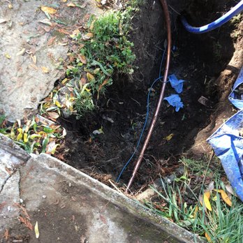 Akers Outdoor Plumbing - new copper line meets poly superflex at house. - Plumbing Near Me - Seattle, Washington Akers Outdoor Plumbing - new copper line meets poly superflex at house. - Plumbing Near Me - Seattle, Washington