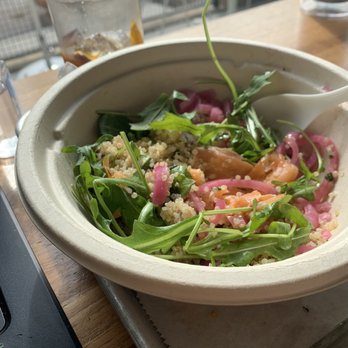 Perc - Quinoa Bowl, I added the salmon from my salmon bagel - Coffee & Tea Near Me - Atlanta, Georgia Perc - Quinoa Bowl, I added the salmon from my salmon bagel - Coffee & Tea Near Me - Atlanta, Georgia