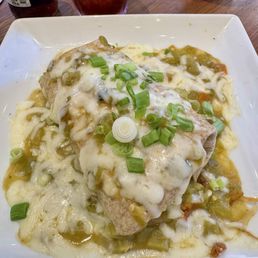 Chorizo burrito with green chile sauce