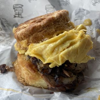 The Roaming Biscuit - Brisket biscuit with egg and Colby Jack cheese. 10/10 - Sandwiches Near Me - Cleveland, Ohio The Roaming Biscuit - Brisket biscuit with egg and Colby Jack cheese. 10/10 - Sandwiches Near Me - Cleveland, Ohio