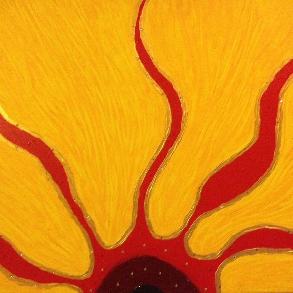 Earths Elements - Healing sun Painting (Acrylic with Crystals on canvas) - Art Galleries Near Me - Encinitas, California