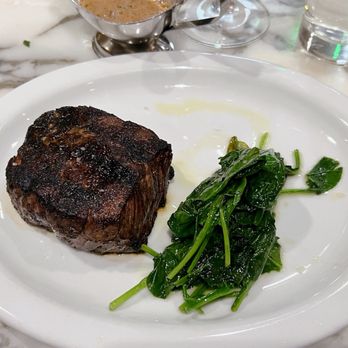 Echo & Rig - The Spencer with sautéed spinach and brandied mushroom sauce - divine!!! - Steakhouses Near Me - Sacramento, California