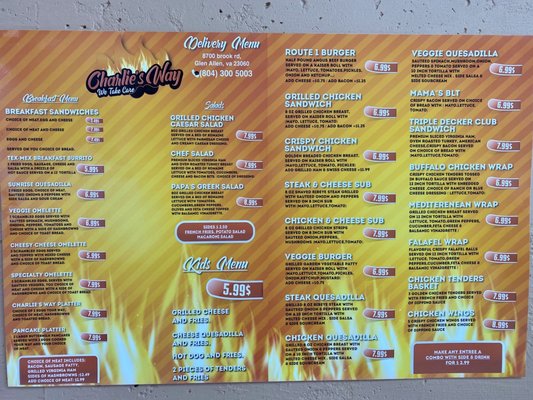 Menu photo 8 Charlie’s Way Glen Allen, VA Menu photo 8 Charlie’s Way Glen Allen, VA