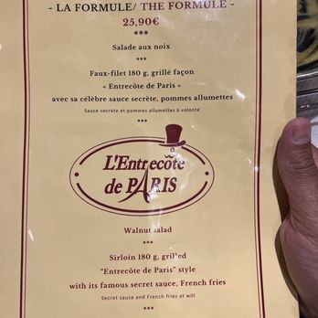 L’Entrecôte de Paris - The specialty the Steak  and Fries - French Near Me - Paris, 75