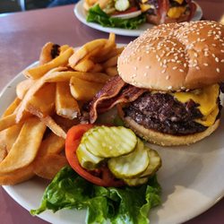 Boondox Bar & Grill - Bacon Double Cheeseburger and Fries