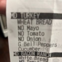 Order.  No Mayo add cucumbers.   See next