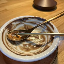 Waited a little long to take a pic. Chocolate mousse! Waited a little long to take a pic. Chocolate mousse!