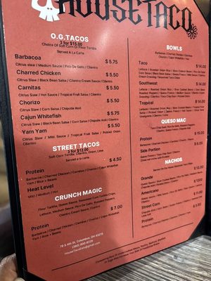 Menu photo 2 House Taco Columbus, OH