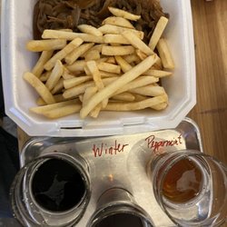 Biggi's Little Bavaria - Jaegerschnitzel and fries. Beers from Black Forest Brewing.