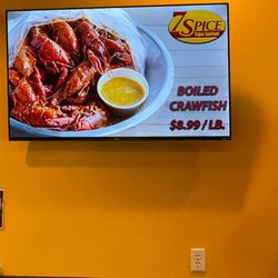 Crawfish menu board May 2023