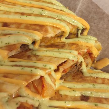 Coreanos Allston - Kimchi quesadilla with bulgogi beef $6.95 10/2016 - Korean Near Me - Allston, Massachusetts Coreanos Allston - Kimchi quesadilla with bulgogi beef $6.95 10/2016 - Korean Near Me - Allston, Massachusetts
