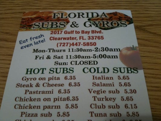 Menu photo 8 Florida Subs & Gyros Clearwater, FL Menu photo 8 Florida Subs & Gyros Clearwater, FL