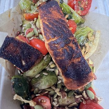 Craft Burger By Shane Jones Bridge - Blackened Salmon with Brussels Sprouts - Burgers Near Me - Alpharetta, Georgia Craft Burger By Shane Jones Bridge - Blackened Salmon with Brussels Sprouts - Burgers Near Me - Alpharetta, Georgia