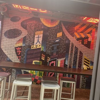 The Rice Box - Art work on the patio - Asian Fusion Near Me - Houston, Texas