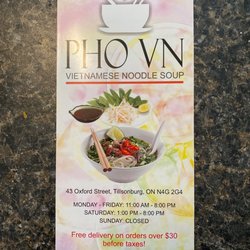Pho-VN - Menu